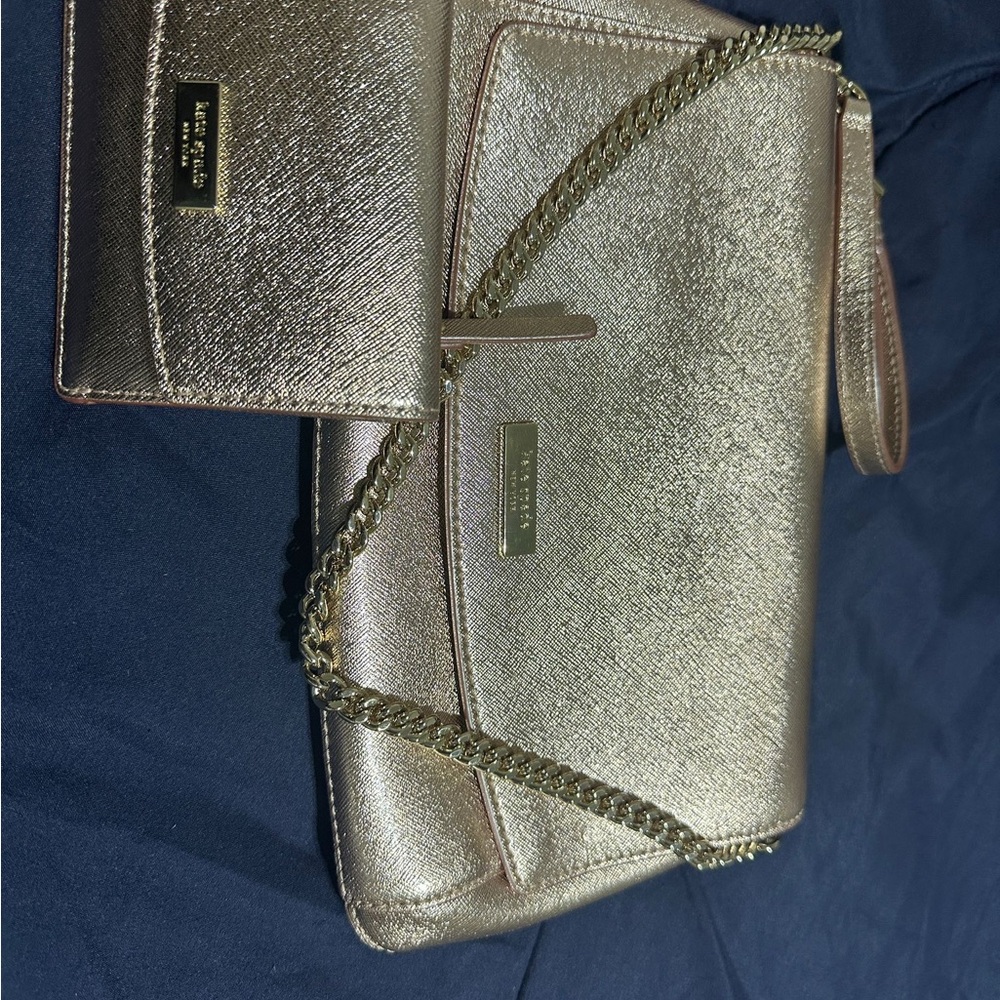 Kate spade Metallic Gold Crossbody Bag Set
